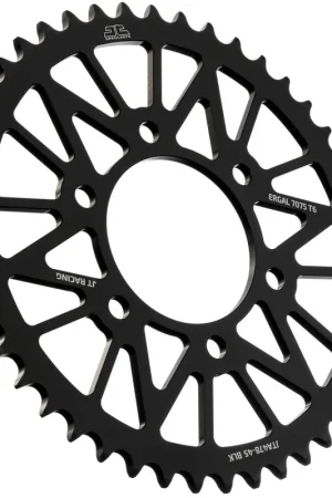 Direct Verzonden JT SPROCKETS - REAR RACELITE ALU 45T BLACK, 520 - Sprockets - Lichtgewicht en Duurzaam